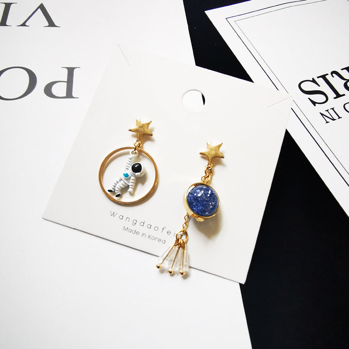 Earrings Cosmic Saturn Asymmetrywomen's – Special Occasion Gifts — 1