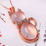 Natural Crystal Cat Pendant Clavicle Chain – Jewelry Gift Ideas — 1
