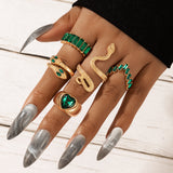 Serpentine Heart Emerald Diamond Ins Style Five-piece – Stylish Gifts — 1