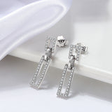 Sterling Silver Geometric Earrings Zircon – Holiday Gift Ideas — 5