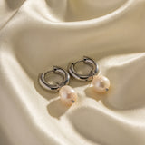 Stainless Steel Earrings Natural Freshwater Pearl – Stylish Gifts — 4