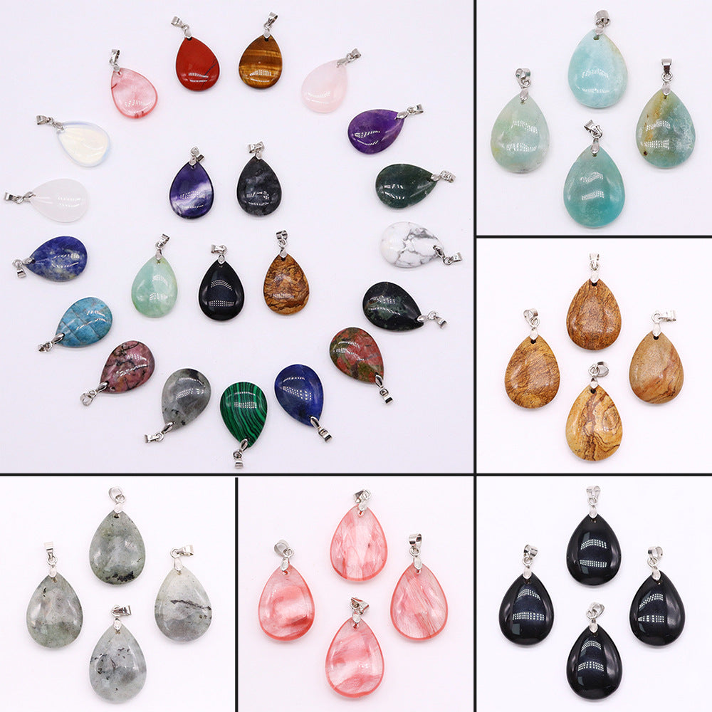 Natural Stone Black Line Red Texture Pendant – Jewelry Gift Ideas — 1
