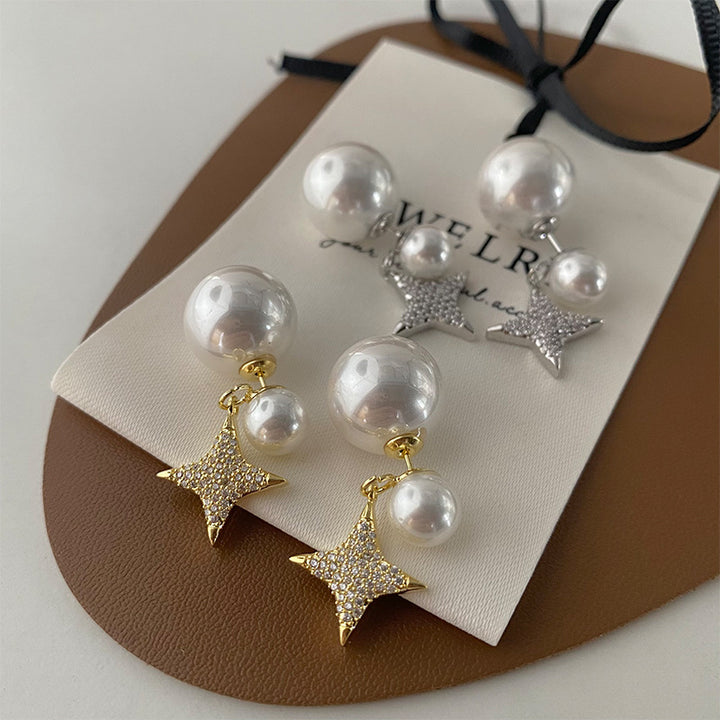 Large And Small Pearls Zircon Eight-pointed Stars – Gifts for Her — 1