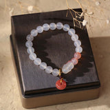 Single-loop Natural Agate Bracelet With Peace – Jewelry Gift Ideas — 2