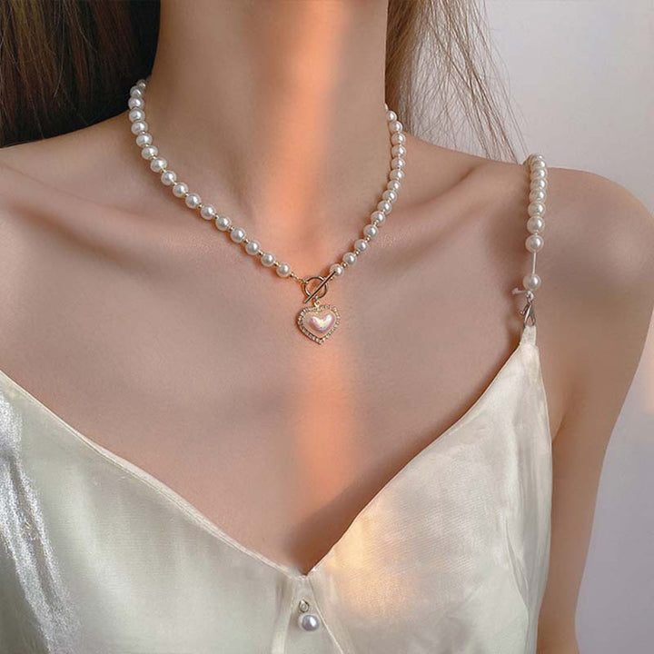 Super Fairy Temperament Pearl Love Necklace – Jewelry Gift Ideas — 1