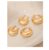 Simple Glossy Copper-plated Gold U-shaped Earrings – Small Gift Ideas — 9