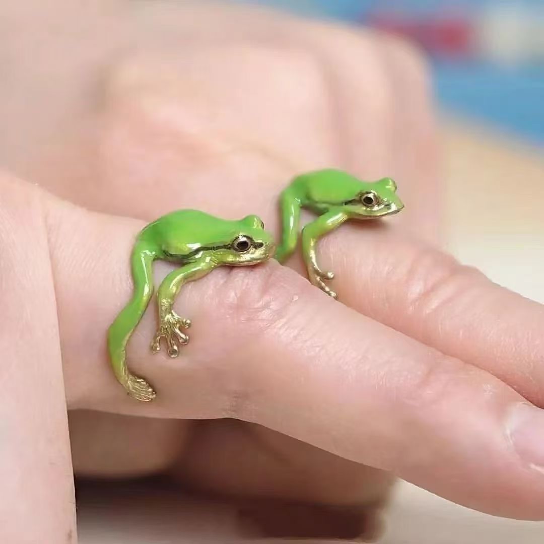 Cute Personality Frog Ring Retro Exaggerated Style – Stylish Gifts — 1