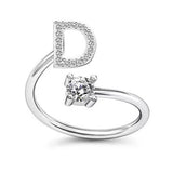Female Stylish Adjustable Zircon 26 Letters Ring – Gifts for Her — 7