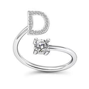 Female Stylish Adjustable Zircon 26 Letters Ring – Gifts for Her — 7