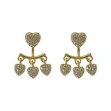 Sparkling Heart Earrings Tassel Front – Special Occasion Gifts — 2