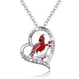Creative Heart Shaped Cardinal Pendant Necklace – Jewelry Gift Ideas — 7