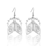 Hollow Cicada Drop Earrings Moon Phase Moth Dangle – Gifts for Her — 1