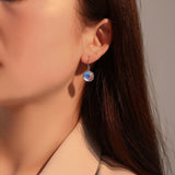 Women's Round Blue Gradient Earrings – Gifts for Her — 4