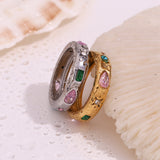 Water Drop Geometry Color Zircon Ring For Women – Gifts for Her — 11