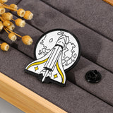 Golden M Badge Oil Drip Brooch – Jewelry Gift Ideas — 1