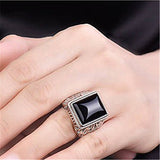 Silver Plated Black Onyx Men Ring – Gifts for Him — 1