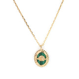 Gold Plated Natural Malachite Necklace – Jewelry Gift Ideas — 4