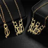 Titanium Cute Kitten Monogrammed Necklace – Jewelry Gift Ideas — 14