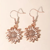Simple Metal Ear Hook Sunflower Flower Earrings – Birthday Gifts — 3