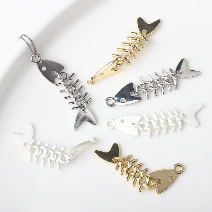 Creative Alloy Fishbone Small Pendant Diy – Jewelry Gift Ideas — 1