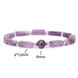 Women's Natural Amethyst Square Bead Bracelet – Jewelry Gift Ideas — 5