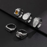 Personality Diamond-studded Ring Wrinkled Metal Men – Gifts for Him — 7
