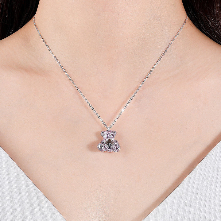 Clavicle Chain Smart Cute Bear Zircon Necklace – Jewelry Gift Ideas — 1