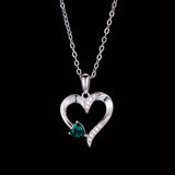 Love Heart Necklace Female Birthstones Peach – Jewelry Gift Ideas — 3