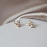 Women's Small Wing Earrings With Full Diamond Petals – Gifts for Her — 5