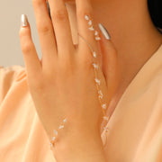 Fashion Simple Zircon Leaves Finger Chain – Stylish Gifts — 3