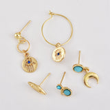 Boho Personality Palm Eyes Moon Stud Earrings – Stylish Gifts — 5