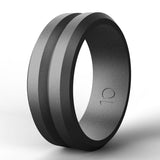V Groove Beveled Men's Silicone Ring – Gifts for Him — 8