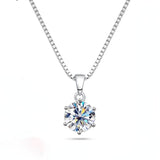 925 Silver Inlaid Round Moissanite Necklace – Jewelry Gift Ideas — 12