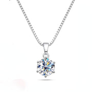925 Silver Inlaid Round Moissanite Necklace – Jewelry Gift Ideas — 12