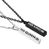 Trendy Crown Her King His Queen Bar Pendant – Jewelry Gift Ideas — 6