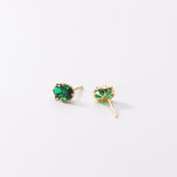 S925 Silver Green Diamond Oval Tori Stud Earrings – Stylish Gifts — 2