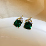 Silver Needle Zircon Emerald Crystal Geometric – Jewelry Gift Ideas — 6