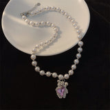 Bear Pendant Pearl Necklace Female Niche Design – Jewelry Gift Ideas — 4