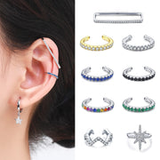 Simple S925 Silver Occidental Diamond Ear Clip Female – Gifts for Her — 1