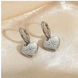 Fashion Women's Titanium Steel Heart Diamond Earrings – Stylish Gifts — 6