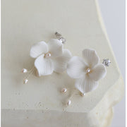 Ceramic Flower Earrings 3.8 Cm Diameter Large Flowers – Useful Gifts — 3