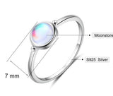 Fashion Women's Round Moonstone Silver Ring – Stylish Gifts — 2
