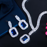 Platinum Zircon Earrings Necklace Set – Jewelry Gift Ideas — 4