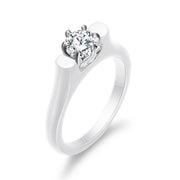 Fashion Ceramic Titanium Steel Inlaid Zirconium Ring – Stylish Gifts — 5