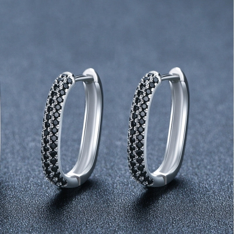 French-style Black Zircon Earrings – Stylish Gifts — 1