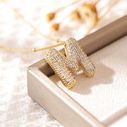 Copper-plated Gold Zircon Chubby Pendant Necklace – Jewelry Gift Ideas — 14