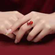 Women's S925 Sterling Silver Cinnabar Ring Niche – Gifts for Her — 2