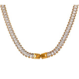 Zircon Tennis Chain Real Gold Plating OT Buckle – Jewelry Gift Ideas — 5