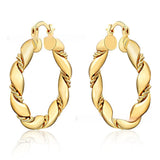 Stylish Round Twist Ring Electroplating Gold Earrings – Everyday Gifts — 5