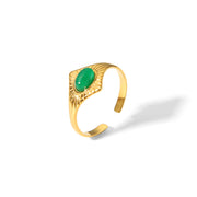 Retro New Lapis Turquoise Titanium Steel Ring – Everyday Gifts — 7